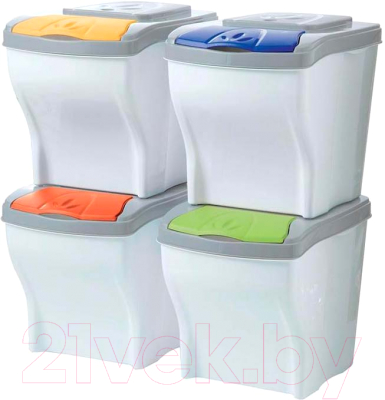 Система сортировки мусора Bama Pattumiera Poker Set 4 Pz - фото