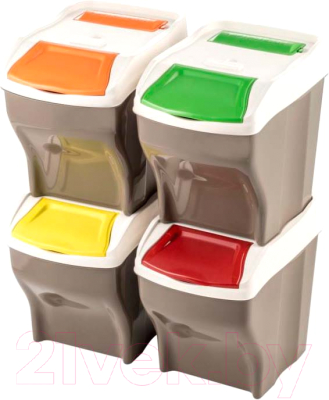 Система сортировки мусора Bama Pattumiera Poker Plus Set 4 Pz - фото