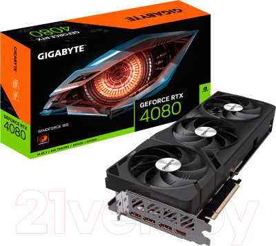 Видеокарта Gigabyte RTX 4080 Windforce 16G (GV-N4080WF3-16GD)