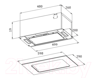 Вытяжка скрытая ZORG Asta 850 60 M (черный)