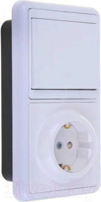 Блок выключатель+розетка Кунцево-Электро БКВР 034 Бэлла