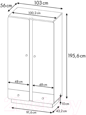 Шкаф Polini Kids Ameli 4010 / 0002763.165