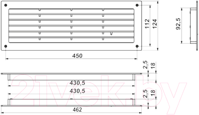 Решетка вентиляционная Zernberg Long 10226891