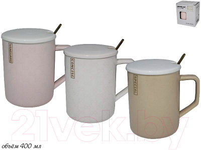 Кружка с ложкой Lenardi 106-039