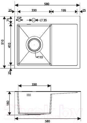 Мойка кухонная РМС MRK-5851BL-L