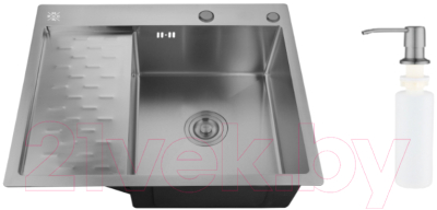 Мойка кухонная РМС MRK-6350BL-R (с дозатором) - фото