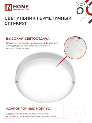 Светильник ЖКХ INhome СПП 2565-Круг / 4690612049298