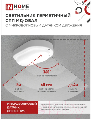 Светильник ЖКХ INhome СПП МД-1065-Овал / 4690612044125