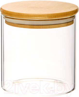 Емкость для хранения Handy Home С бамбуковой крышкой 100x100x100 / Muj-06 - фото