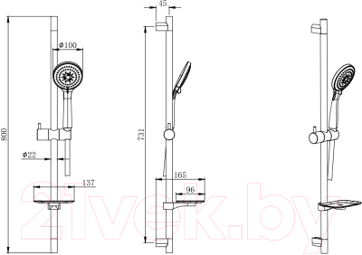 Душевой гарнитур Aquatek AQ2011CR
