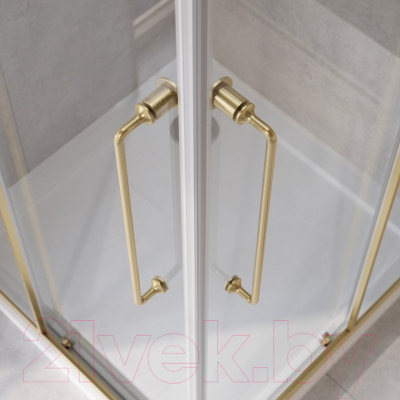 Душевой уголок Cezares RELAX-304-A-2-100-C-BORO (брашированное золото)