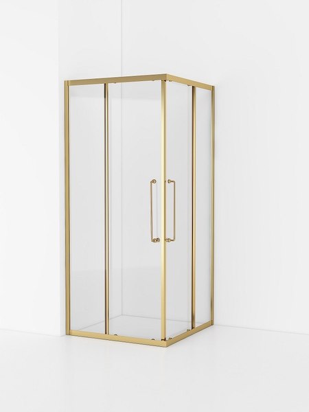 Душевой уголок Cezares RELAX-304-A-2-90-C-BORO (брашированное золото)