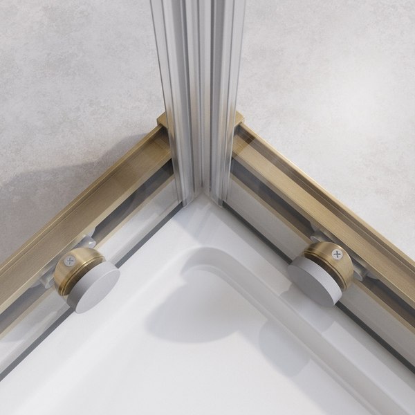 Душевой уголок Cezares RELAX-304-A-2-90-C-BORO (брашированное золото)