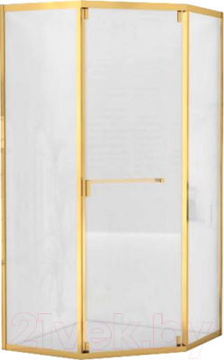 Душевой уголок Cezares RELAX-304-P-1-100-C-BORO (брашированное золото) - фото