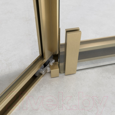 Душевой уголок Cezares RELAX-304-P-1-100-C-BORO (брашированное золото)