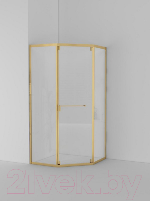 Душевой уголок Cezares RELAX-304-P-1-100-C-BORO (брашированное золото)