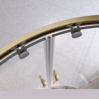 Душевой уголок Cezares RELAX-304-R-2-100-C-BORO (брашированное золото)