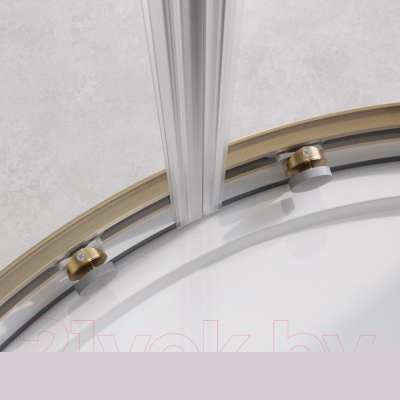 Душевой уголок Cezares RELAX-304-R-2-100-C-BORO (брашированное золото)