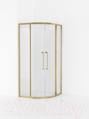 Душевой уголок Cezares RELAX-304-R-2-100-C-BORO (брашированное золото)