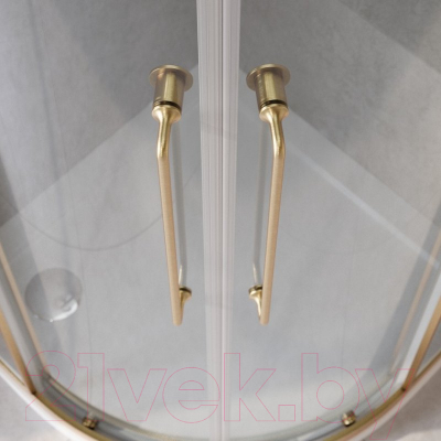 Душевой уголок Cezares RELAX-304-R-2-90-C-BORO (брашированное золото)