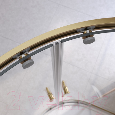 Душевой уголок Cezares RELAX-304-R-2-90-C-BORO (брашированное золото)