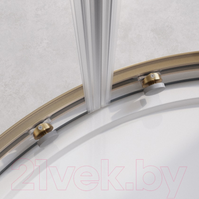 Душевой уголок Cezares RELAX-304-R-2-90-C-BORO (брашированное золото)