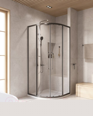 Душевой уголок Cezares RELAX-304-R-2-100-C-GM (оружейная сталь)