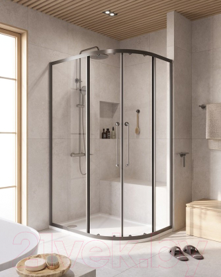 Душевой уголок Cezares RELAX-304-RH-2-120/90-C-GM (оружейная сталь)