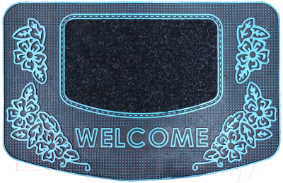 Коврик грязезащитный Akuteks Tekstil Pvc Mat 45x70-GARDEN-TURQUOISE-PVCMat - фото