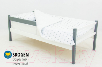Кровать-тахта детская Бельмарко Skogen / 609 (графитовый/белый)