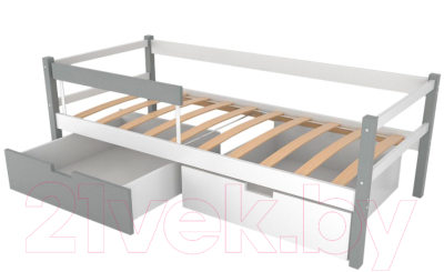 Кровать-тахта детская Бельмарко Skogen / 609 (графитовый/белый)