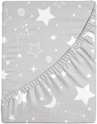 Простыня для малышей Облачко Поплин на резинке 60x120 Cosmic рез 60/120 8726/1 ПН - фото