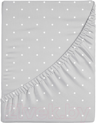 Простыня для малышей Облачко Поплин на резинке 60x120 Grey Dots рез 60/120 8420/1 ПН - фото