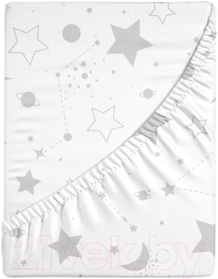 Простыня для малышей Облачко Поплин на резинке 60x120 Stars рез 60/120 8726/2 ПН - фото