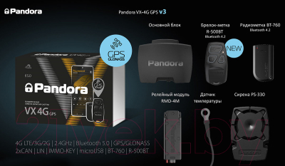 Автосигнализация Pandora VX-4G GPS v3