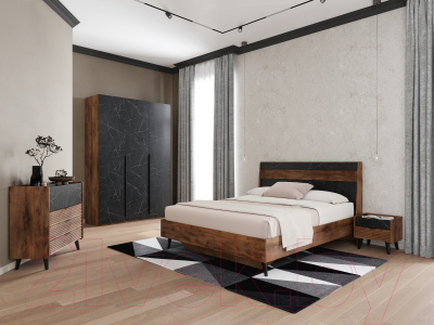 Двуспальная кровать Мебельград Браун 160x200