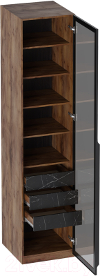 Шкаф-пенал с витриной Мебельград Браун 51x53.5x226.5