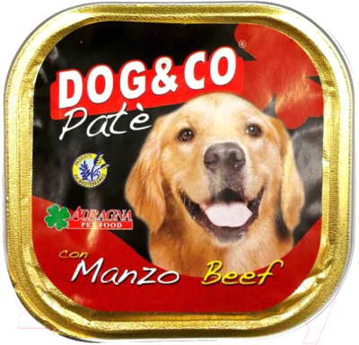 Влажный корм для собак Adragna Dog&Co паштет из говядины - фото