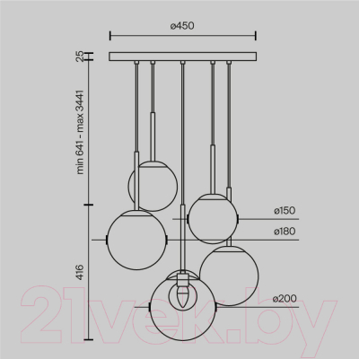 Потолочный светильник Maytoni Basic Form MOD521PL-05G