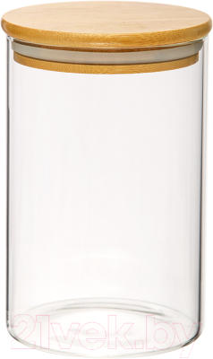 Емкость для хранения Handy Home С бамбуковой крышкой 100x100x150 / Muj-08 - фото