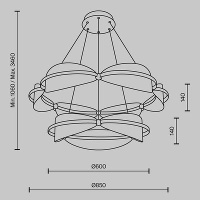 Потолочный светильник Maytoni Breeze MOD281PL-L80BS3K