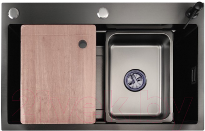 Мойка кухонная STELLAR Decor S7045NB-A-D - фото