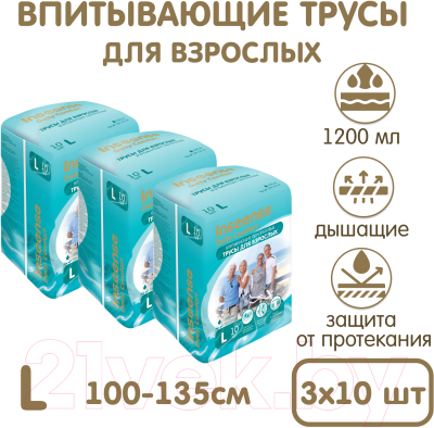 Трусы впитывающие для взрослых Inseense L / Ins10adultL3