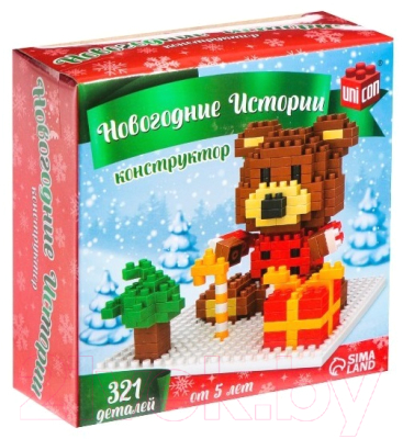 Конструктор Unicon Новогодние истории Мишка / 7656582 - фото