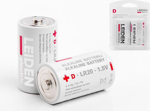 Комплект батареек Leiden Electric D LR20 1.5V / 808005