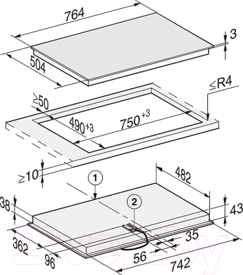 Электрическая варочная панель Miele KM 6542 FR