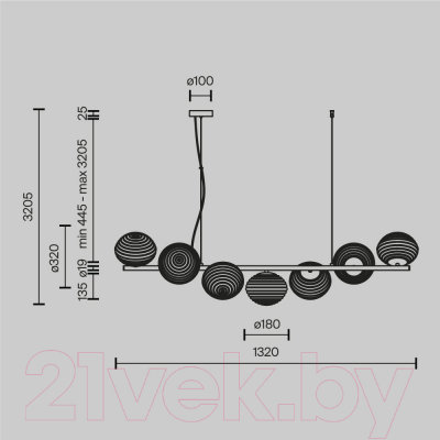 Люстра Maytoni Reels MOD268PL-07G