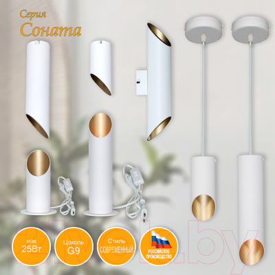 Бра Элетех Соната 511 НББ 01-2x25-101 G9 / 1005405296