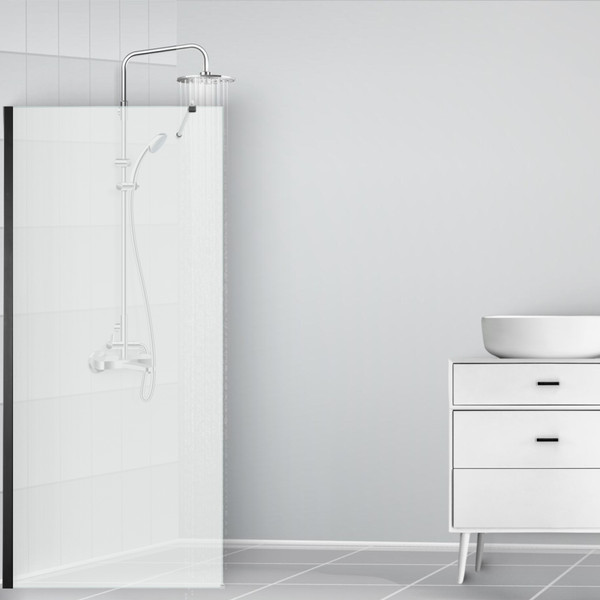 Душевая стенка Saniteco Walk-In SN-W8TB90 (90x200, прозрачное стекло, черный профиль)