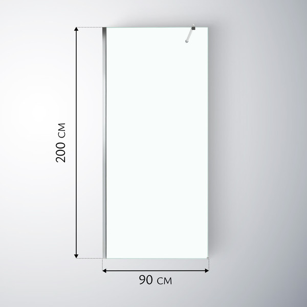 Душевая стенка Saniteco Walk-In SN-W8TC90 (90x200, прозрачное стекло, хромированный профиль)